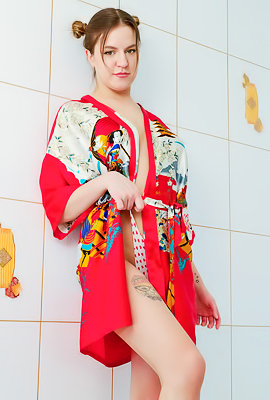 Saint Marya Flirtatiously Teases In Her Kimono Before Undressing With Confidence